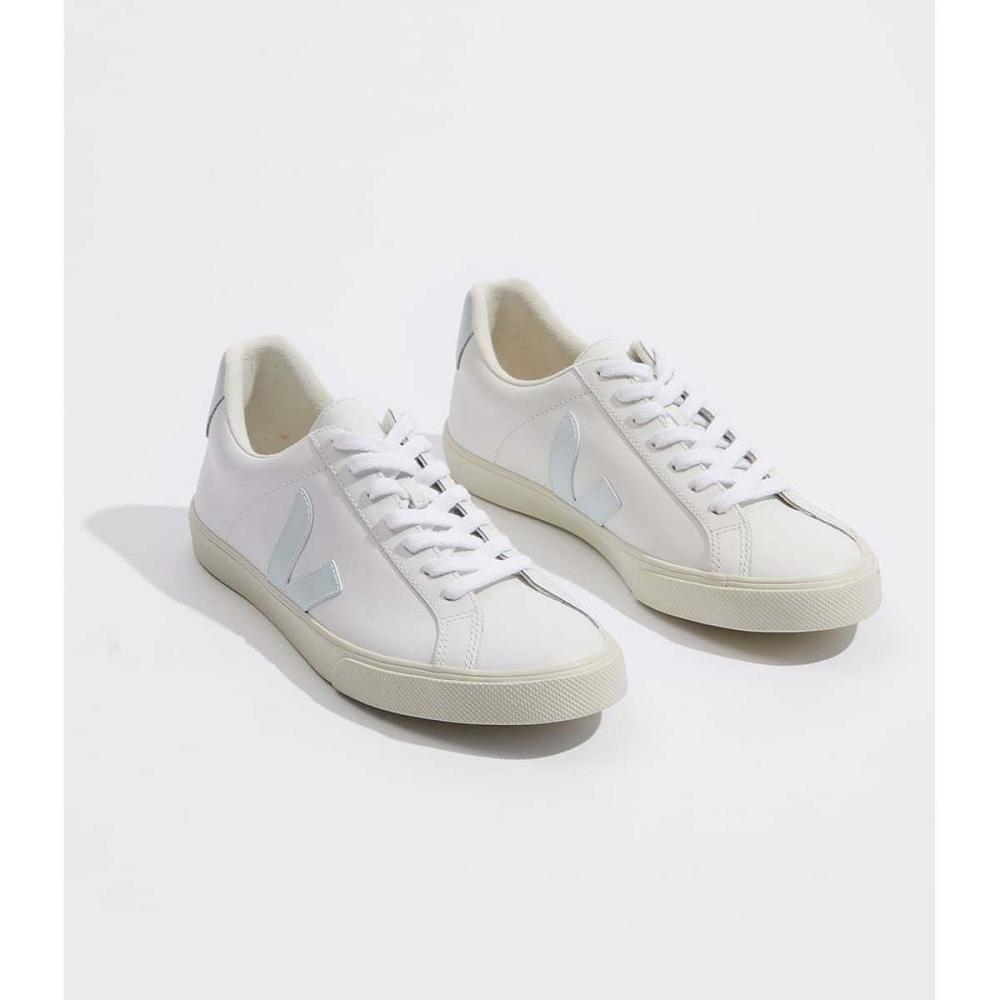 Veja ESPLAR LEATHER Sneakers Dames White/Blue | NL 609WNB